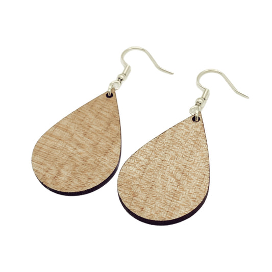 Maple Teardrop Wooden Earrings