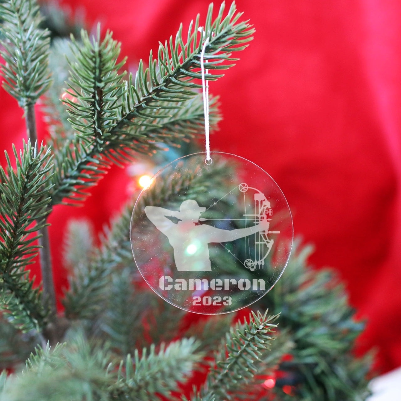 Bowhunter, Personalized Acrylic Christmas Tree Ornament