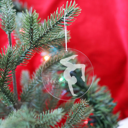 Gymnastics, Girl Gymnast, Acrylic Christmas Tree Ornament