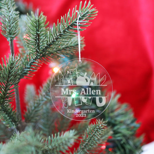 Teacher, Professor, Personalized Acrylic Christmas Tree Ornament