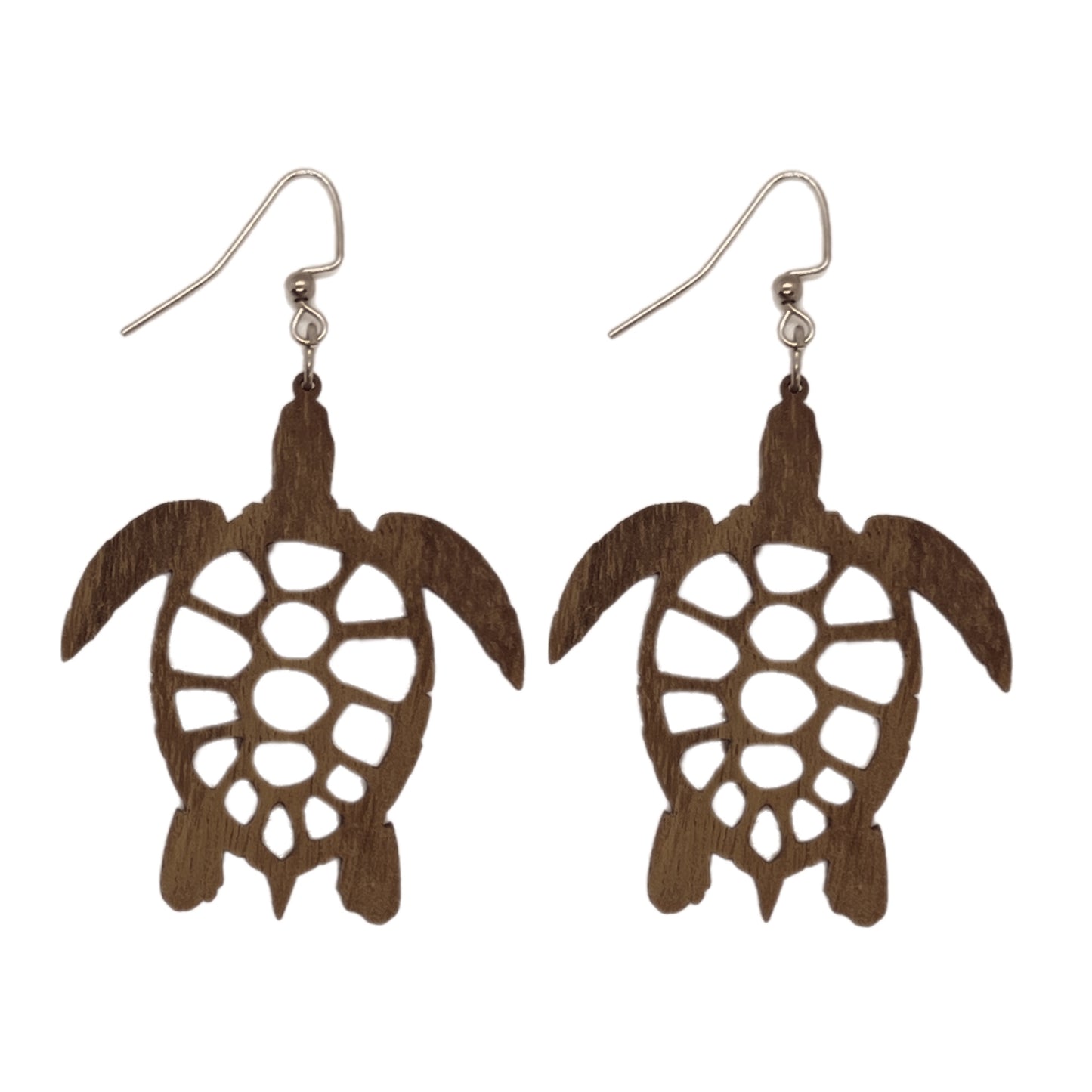 Sea Turtle Koa Wooden Earrings