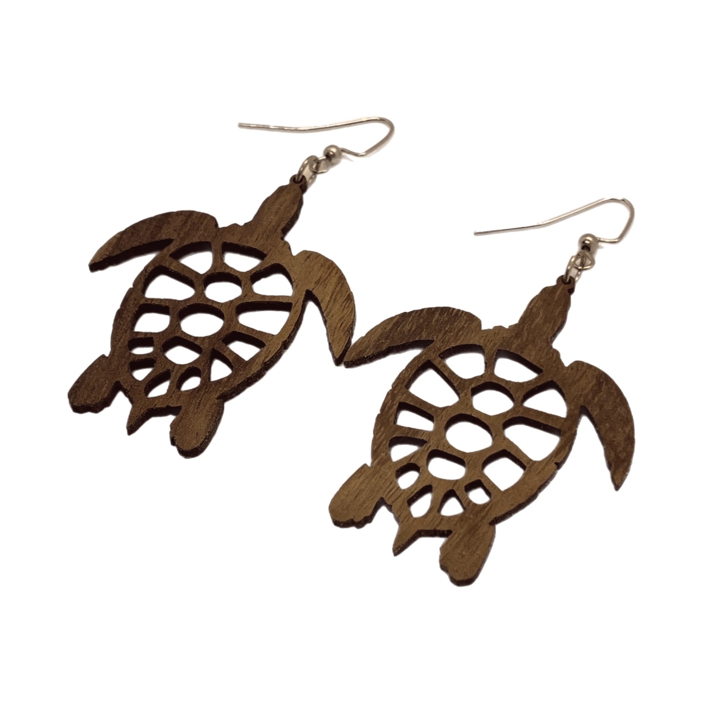 Sea Turtle Koa Wooden Earrings