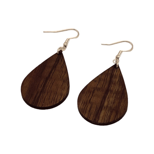 Koa teardrop earrings