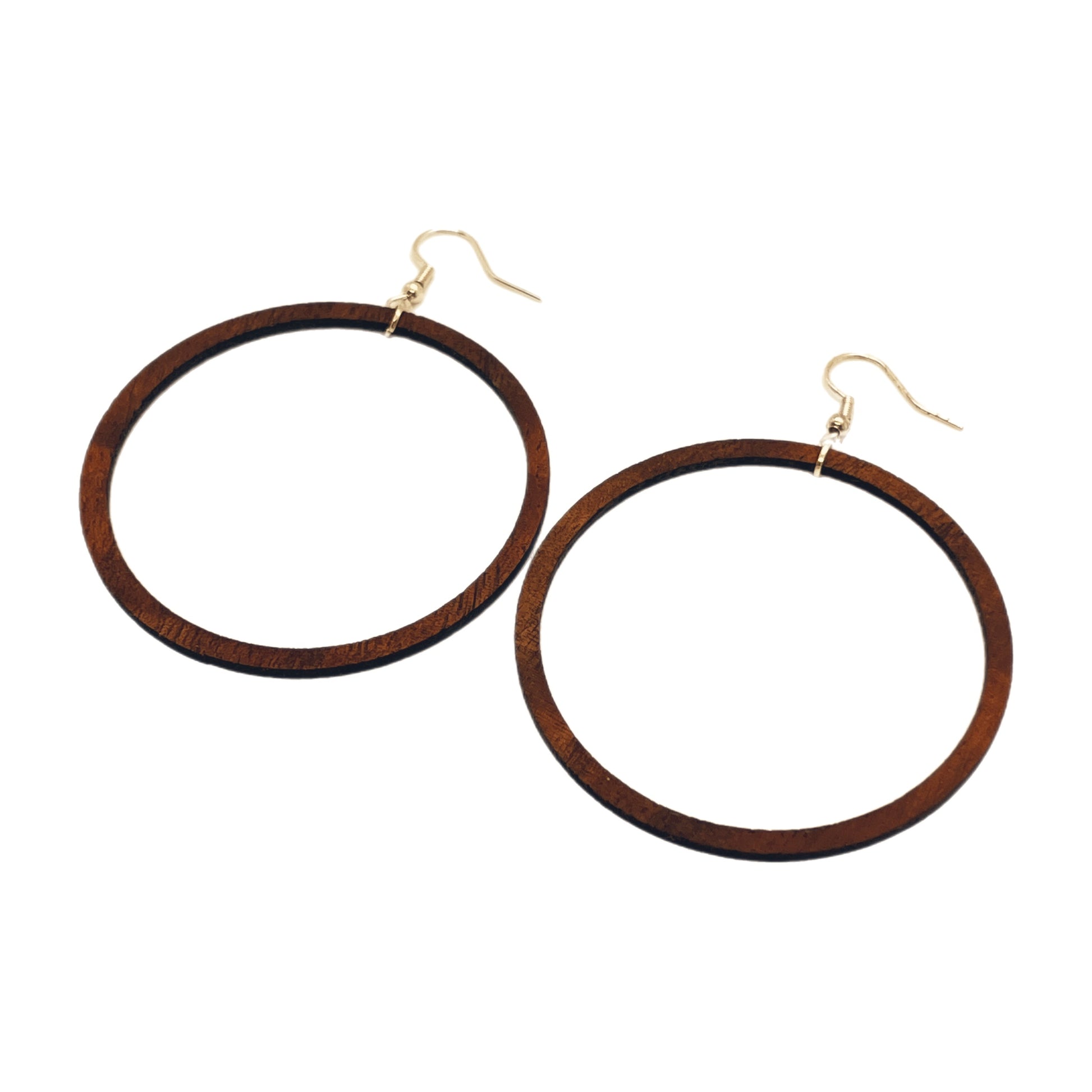 Koa hoop earrings