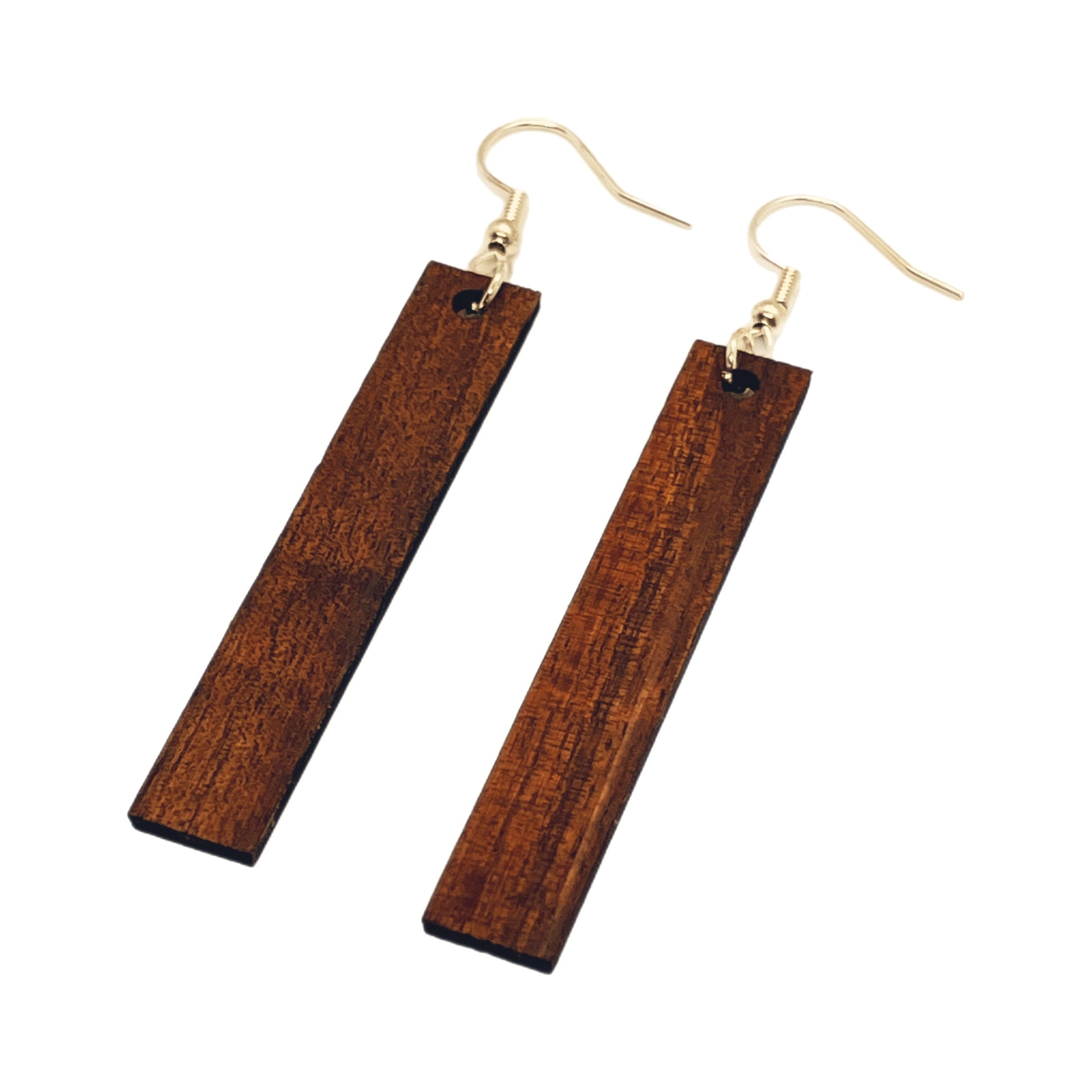 Koa bar earrings