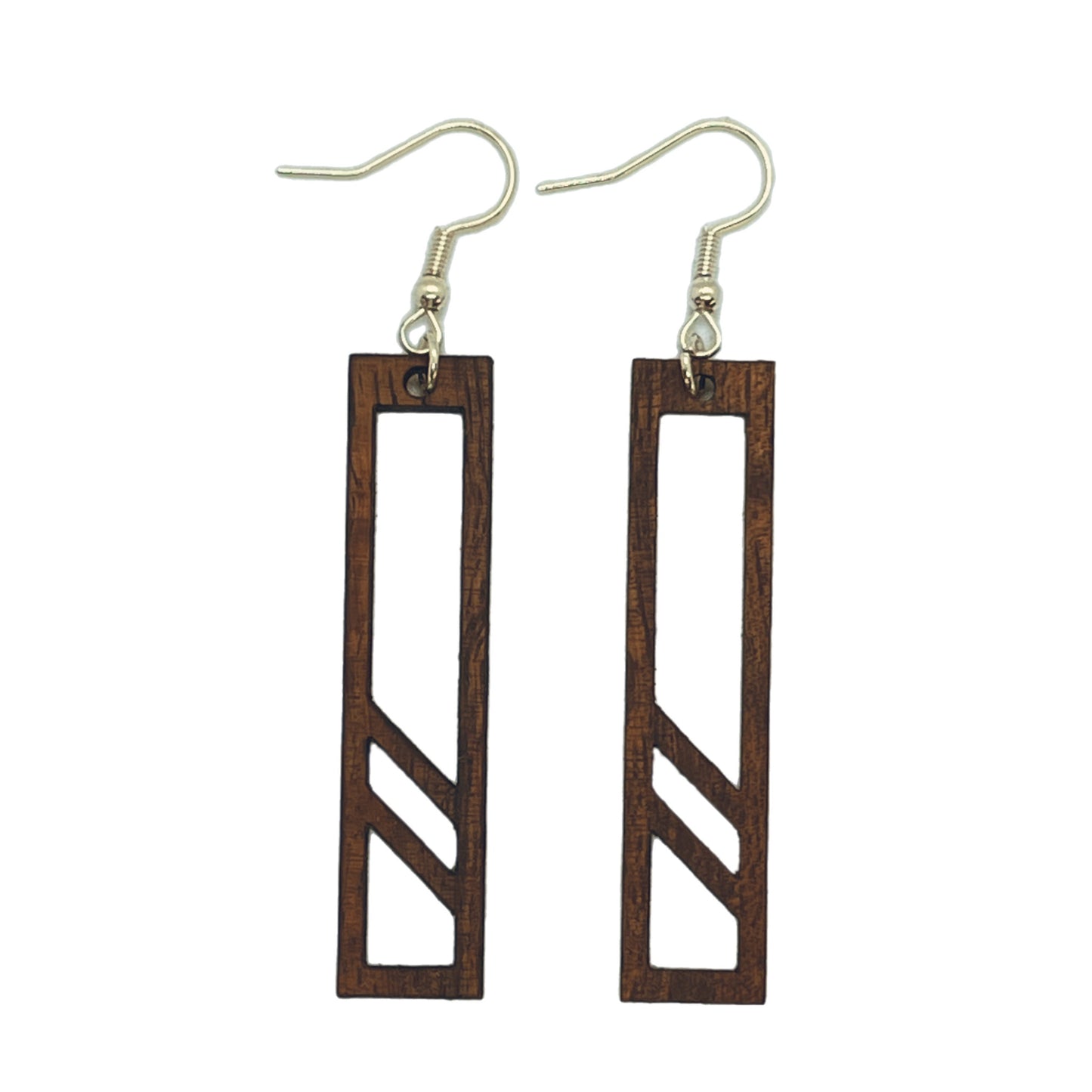 Koa earrings front