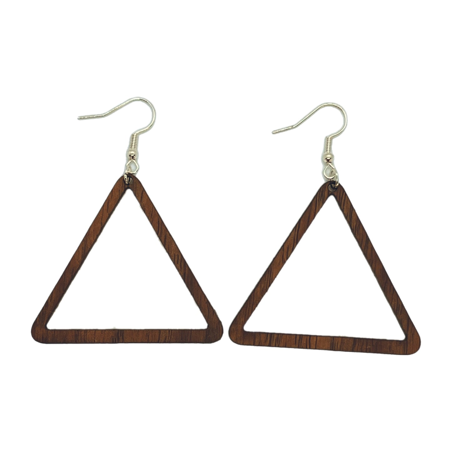 Koa Triangle Hoop Wooden Earrings