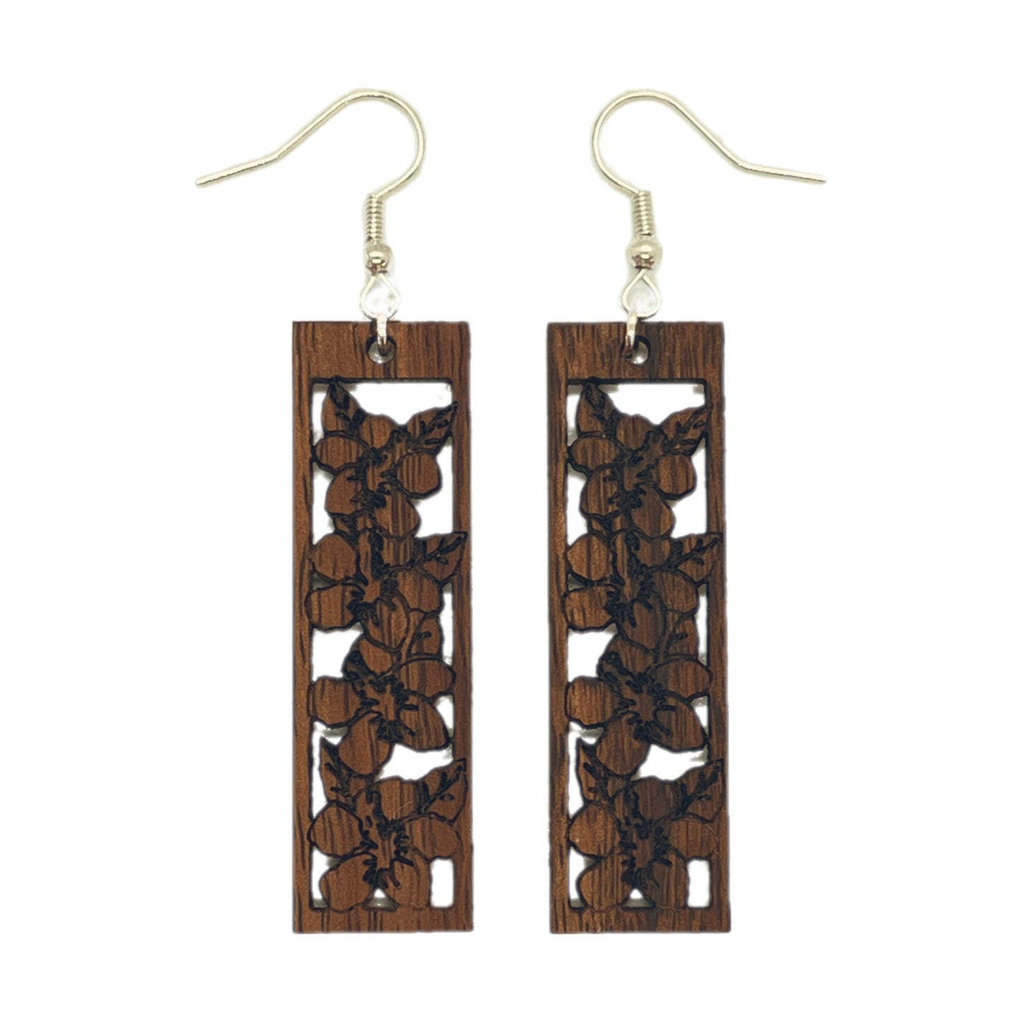 Hibiscus Bar Koa Wooden Earrings