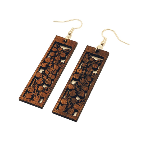 Flower koa earrings