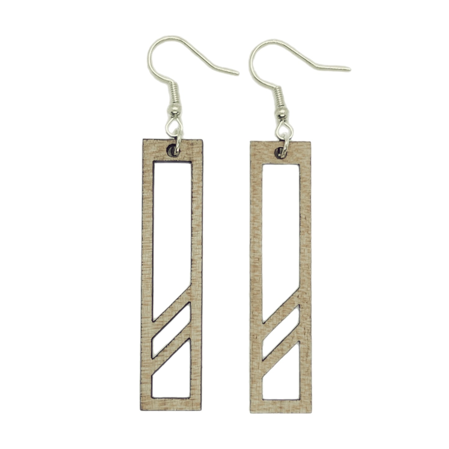 Maple Bar Frame Wooden Earrings