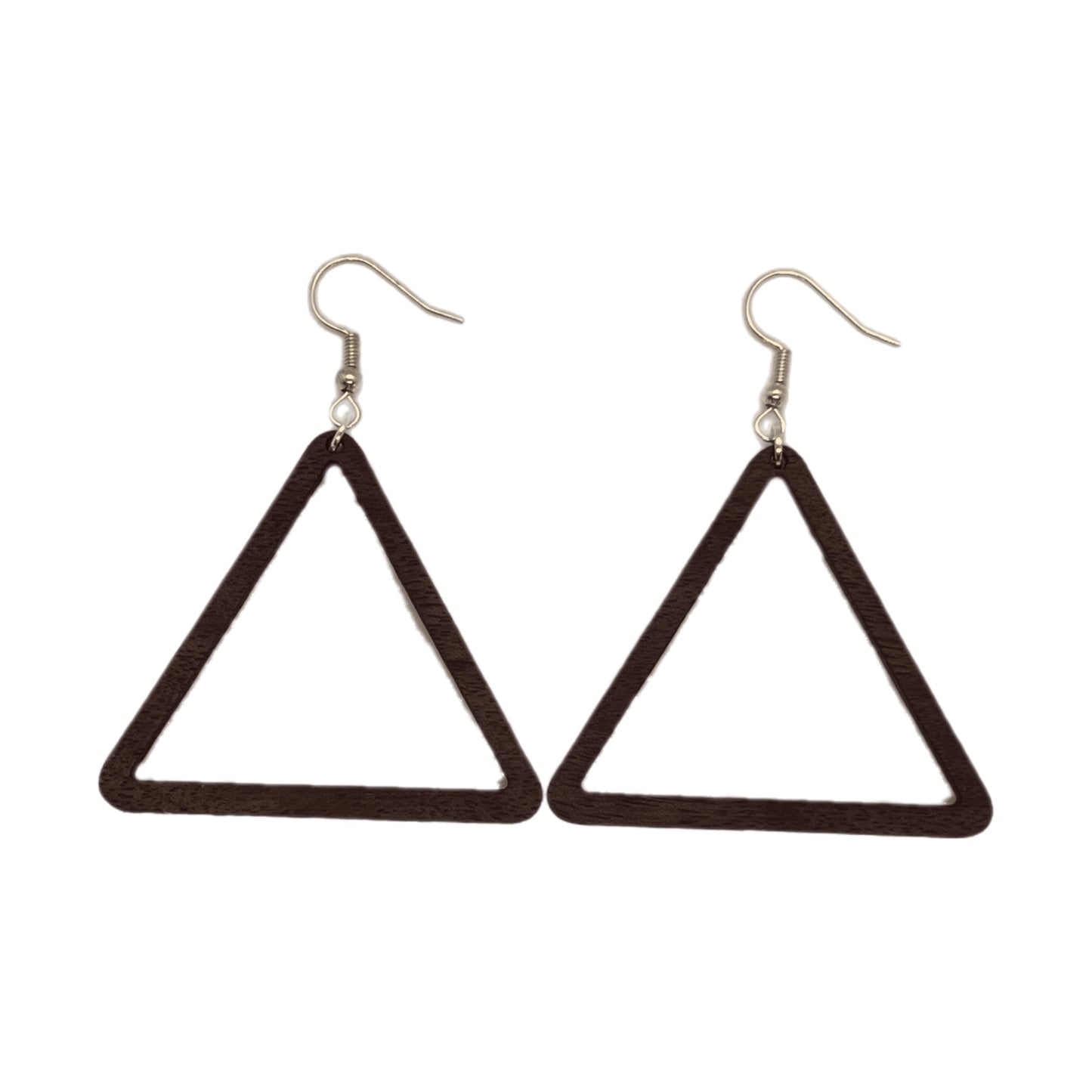 Walnut Triangle Hoop Wooden Earrings