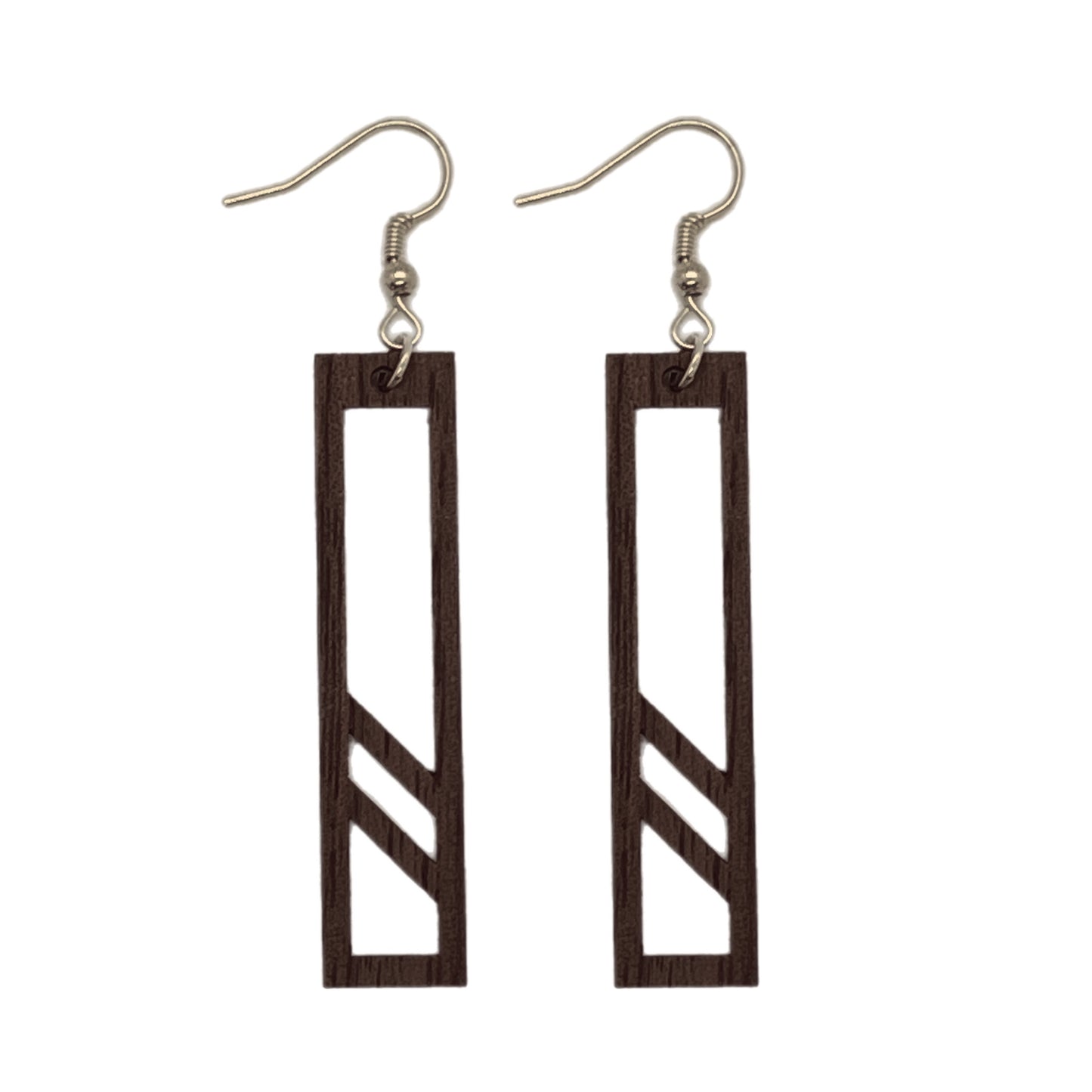 Walnut Bar Frame Wooden Earrings