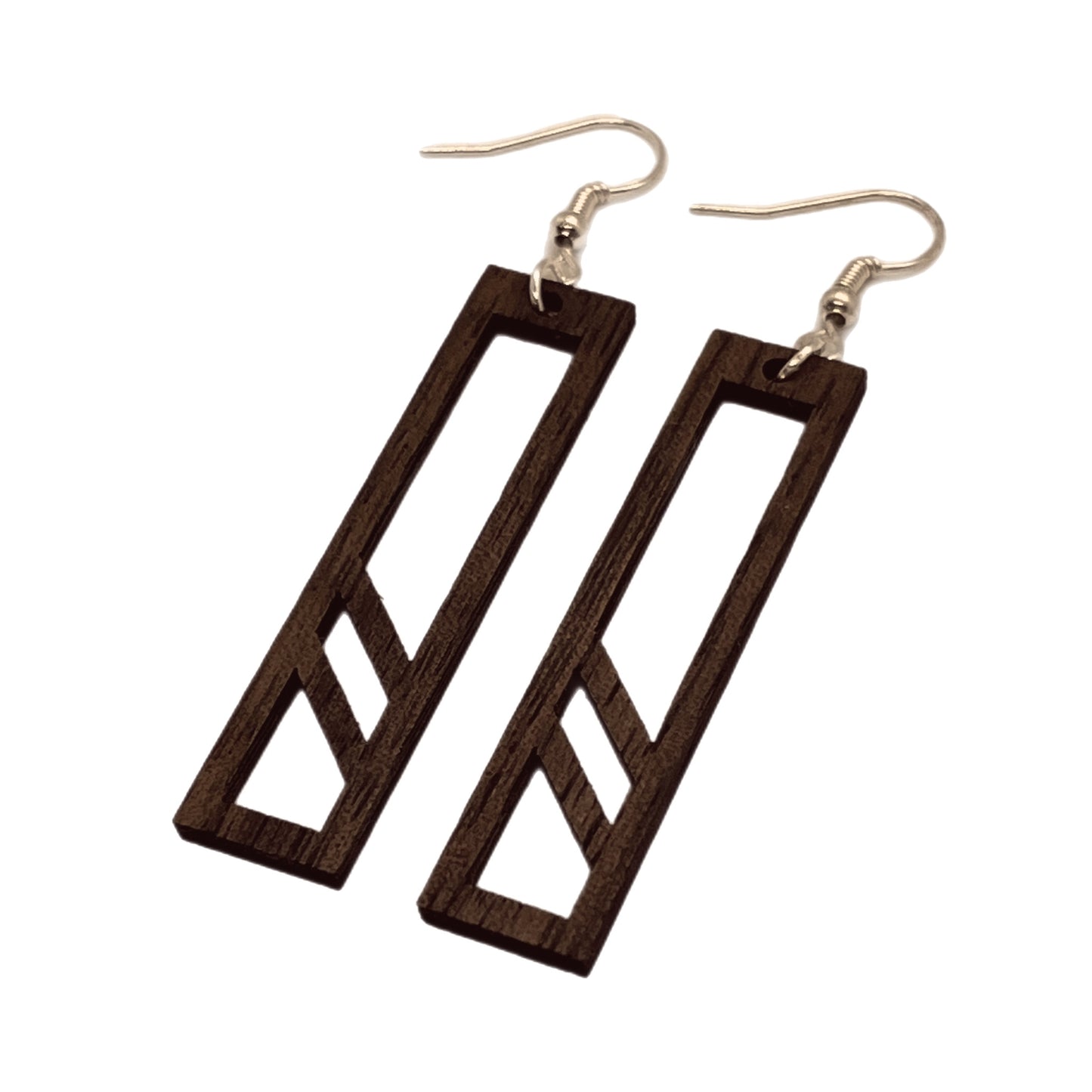 Walnut Bar Frame Wooden Earrings