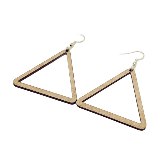 Maple Triangle Hoop Wooden Earrings