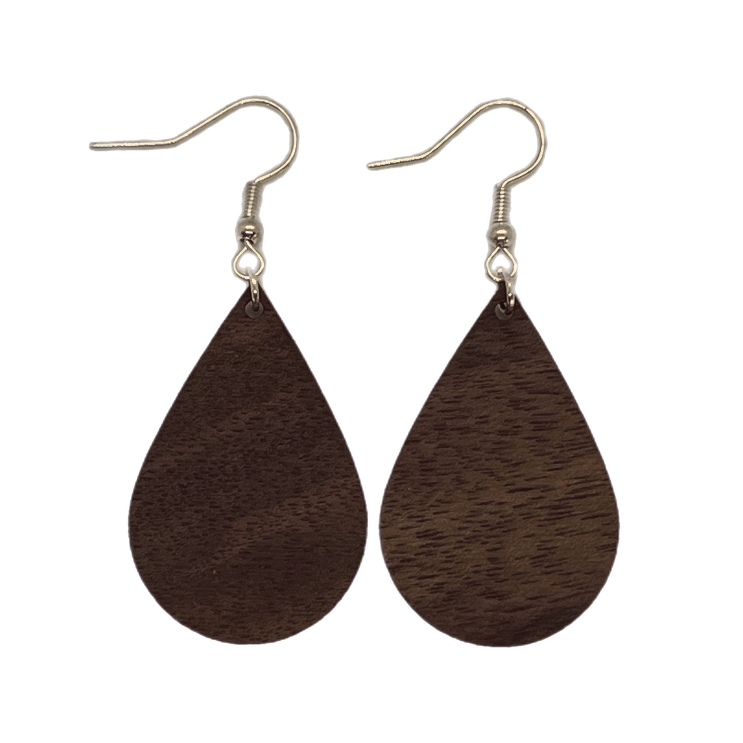 Walnut Teardrop Wooden Earrings